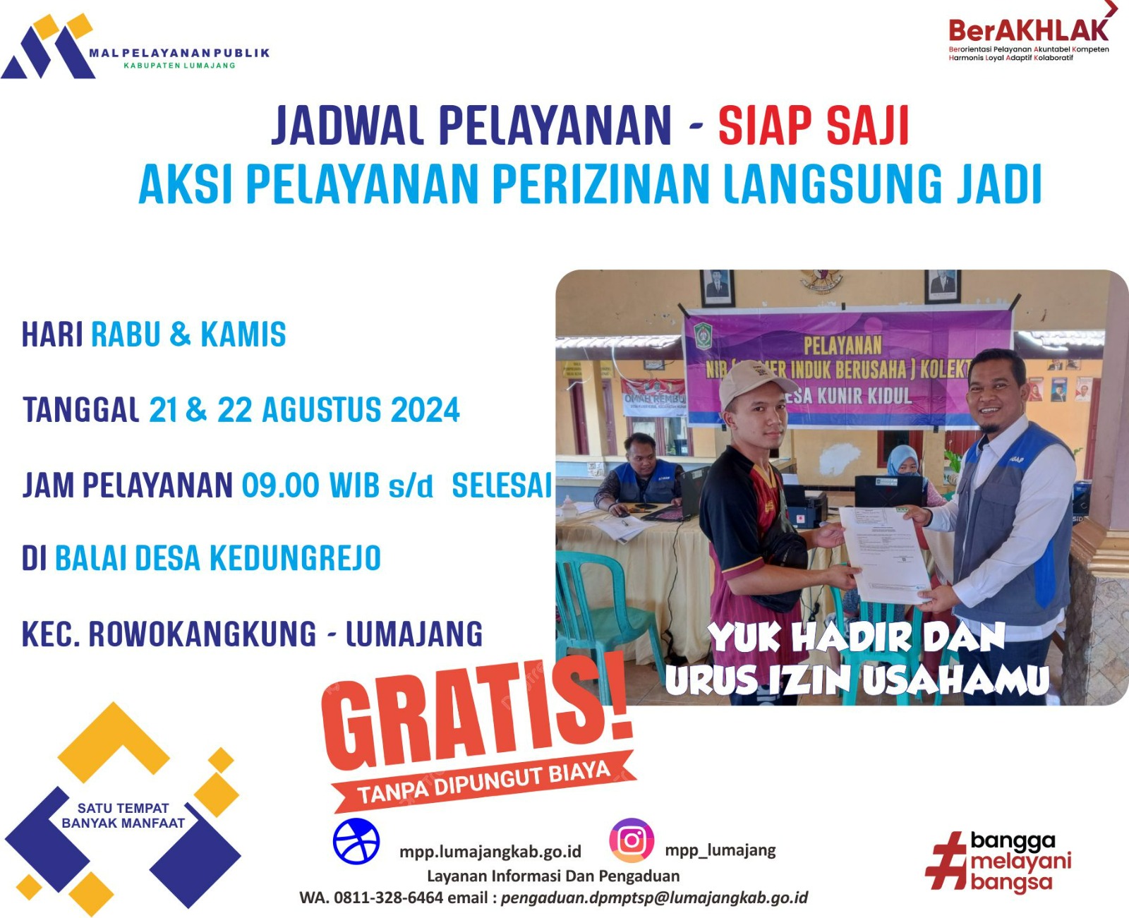 SIAP SAJI ke Desa Kedungrejo, Kecamatan Rowokangkung 21-22 Agustus 2024