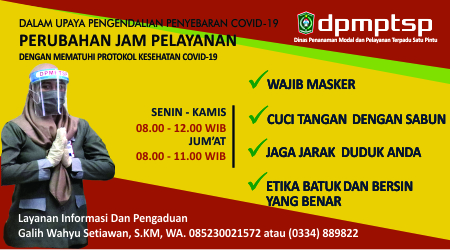 Jam Layanan Dalam Upaya Pencegahan Penyebaran Covid-19
