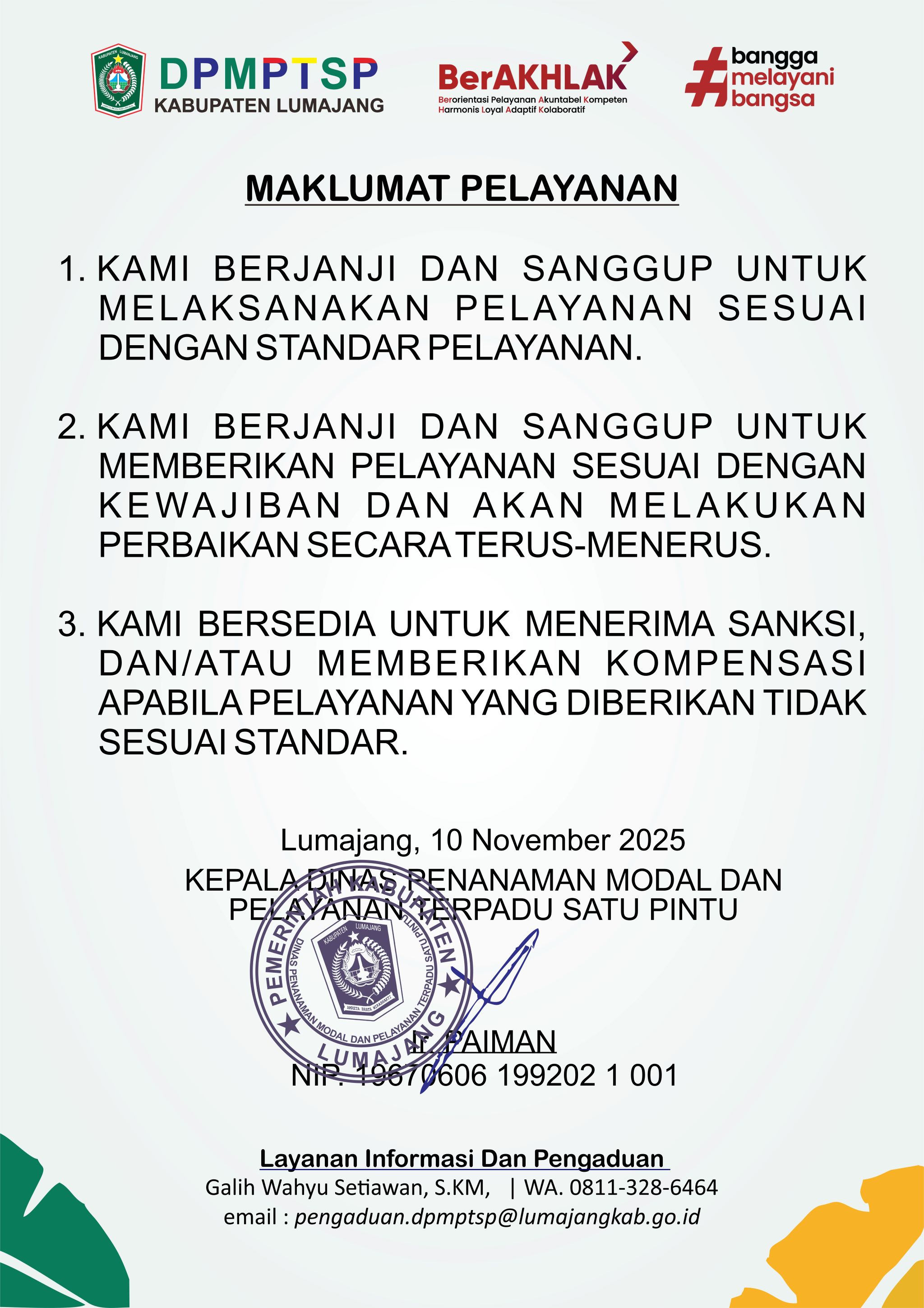 Maklumat Pelayanan